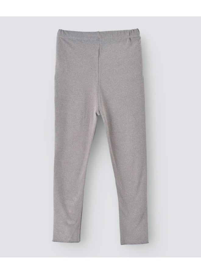 babyqlo Teddy Applique Detail Mid-Rise Leggings Grey  - Image 2