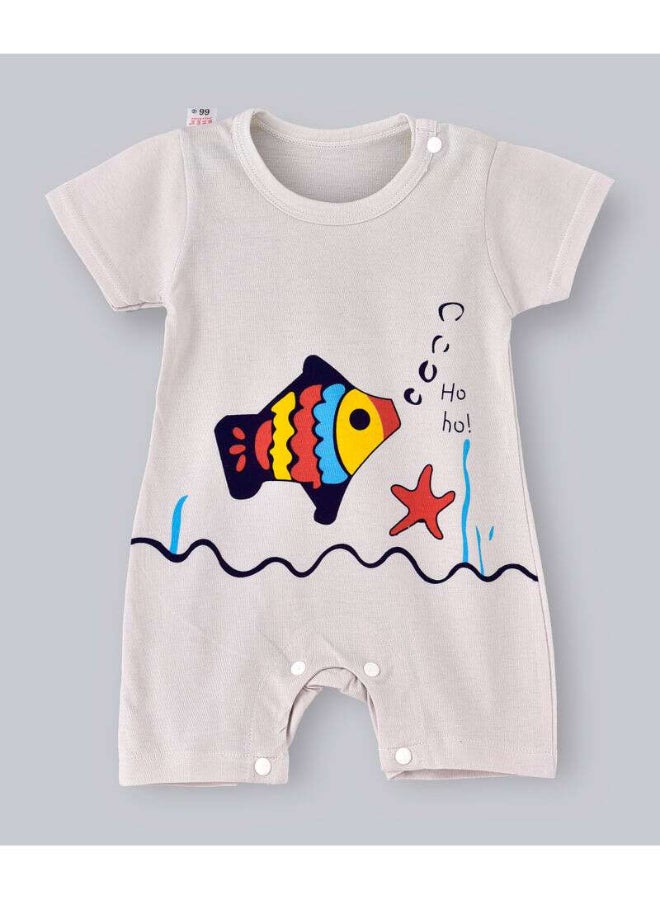 babyqlo Fish Graphic Printed Short Sleeve Onesies Multicolour  - Image 1