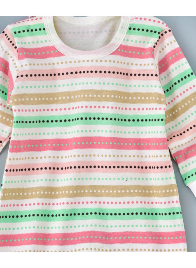babyqlo All-Over Stripe Printed Long Sleeve Onesies Multicolour  - Image 3