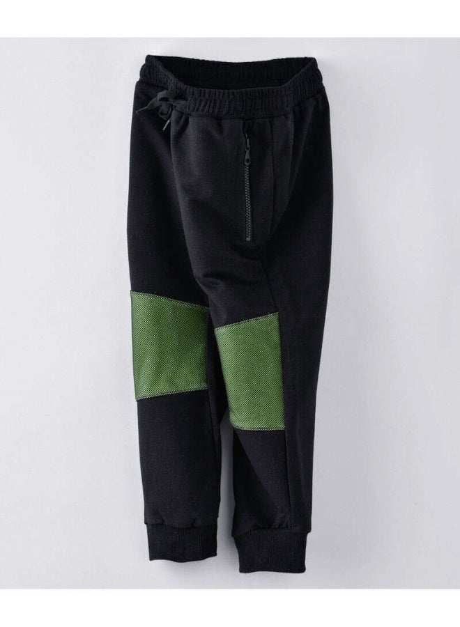 جام بنطال رياضي للركض بخصر مطاطي ورباط وبتصميم متعدد الألوان أسود/أخضر - Image 3