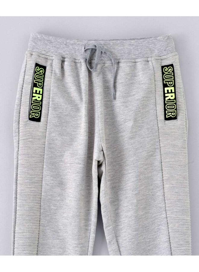 JAM Superior Slogan Drawstring Waistband Joggers Grey/Black/Green - Image 4