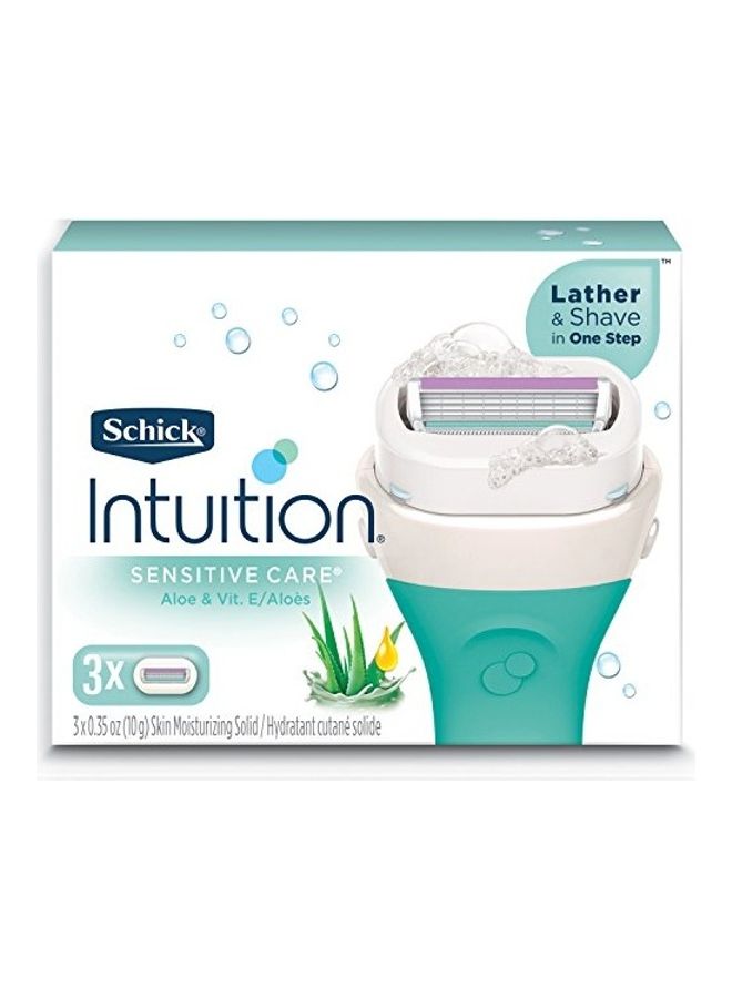 schick Intuition Sensitive Skin Womens Razor Refills with Vitamin E & Aloe Green/White