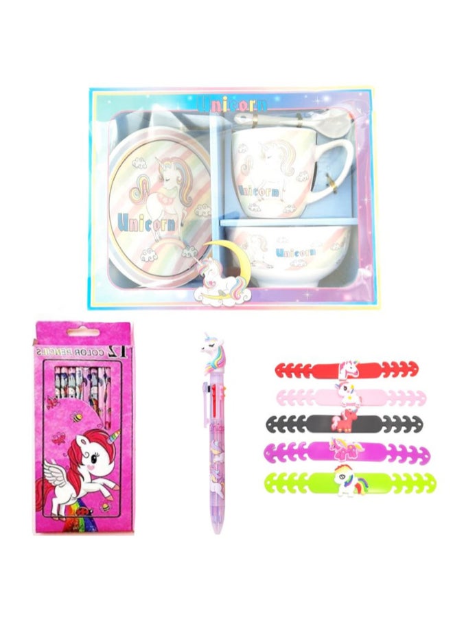 Miracle Empire 5-Mask Holders Set With Cup Plate Mug Multicolour  - Image 1