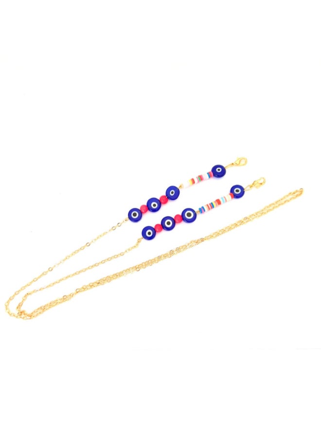 Miracle Empire Butterfly Mask Holders With One Chain And Earrings Pink  - Image 4