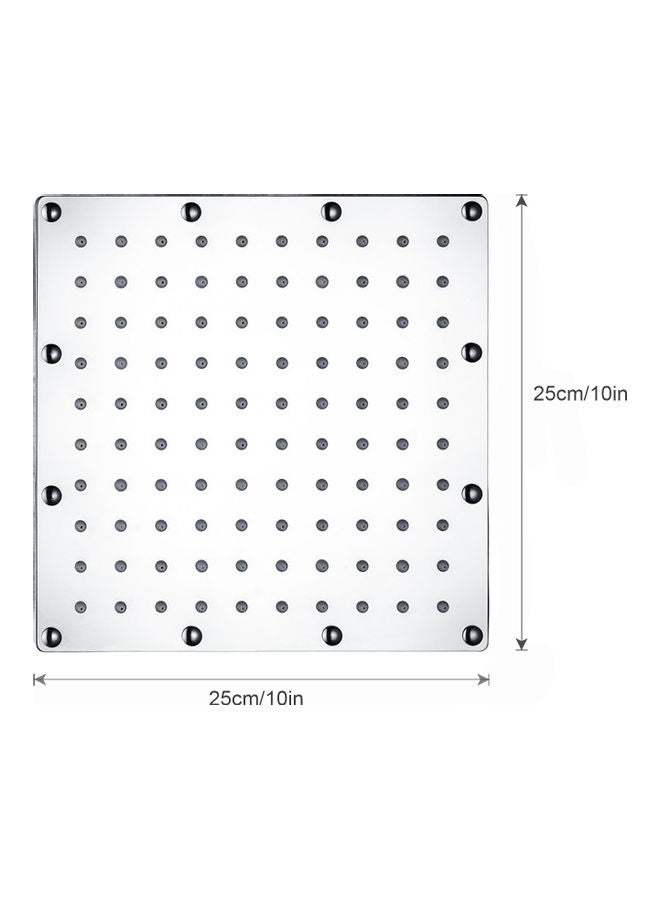LED Rainfall Shower Head Silver 10inch - Image 2