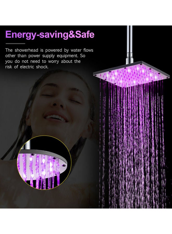 LED Rainfall Shower Head Silver 10inch - Image 3
