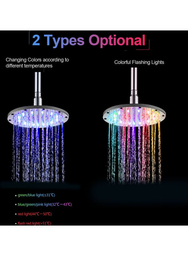 رأس دش بإضاءة LED فضي 6بوصة - Image 4