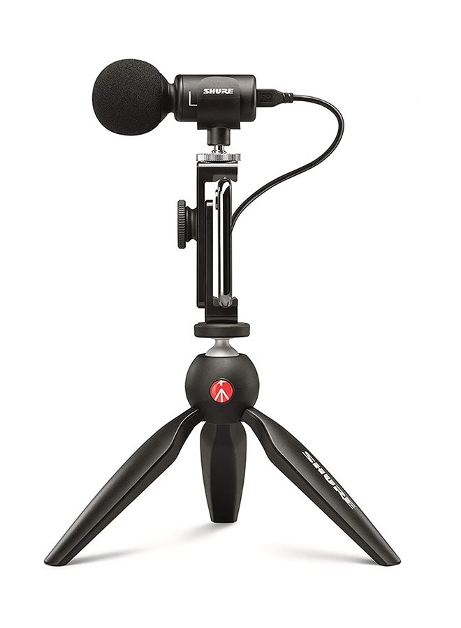 Shure MV88+ Video Kit Digital Stereo Microphone and Accessories for Smartphones MV88+DIG-VIDKIT Black  - Image 1
