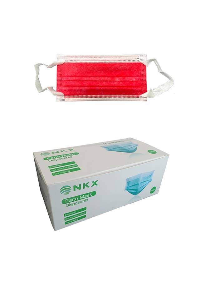 NKX 50-Piece Disposable Cotton Earloop 3 Ply Face Mask  - Image 1