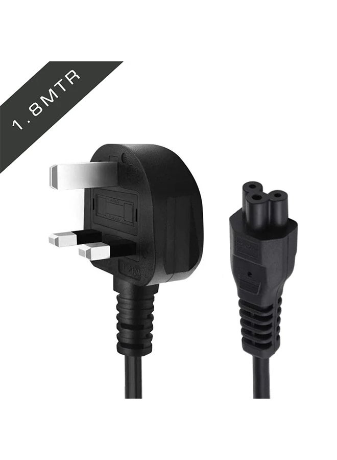 S-TEK - 3-Pin Laptop Power Cable UK Plug Black - Image 1