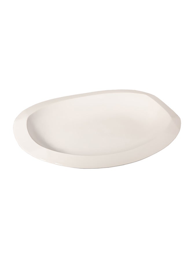 دانيا طبق تقديم طعام من البورسلين أبيض 66x45سم - Image 2