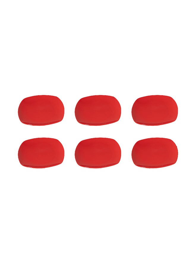 Dania 6-Piece Porcelain Plate Set Red 20cm - Image 1