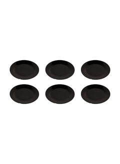 6-Piece Porcelain Plate Set Black 27cm