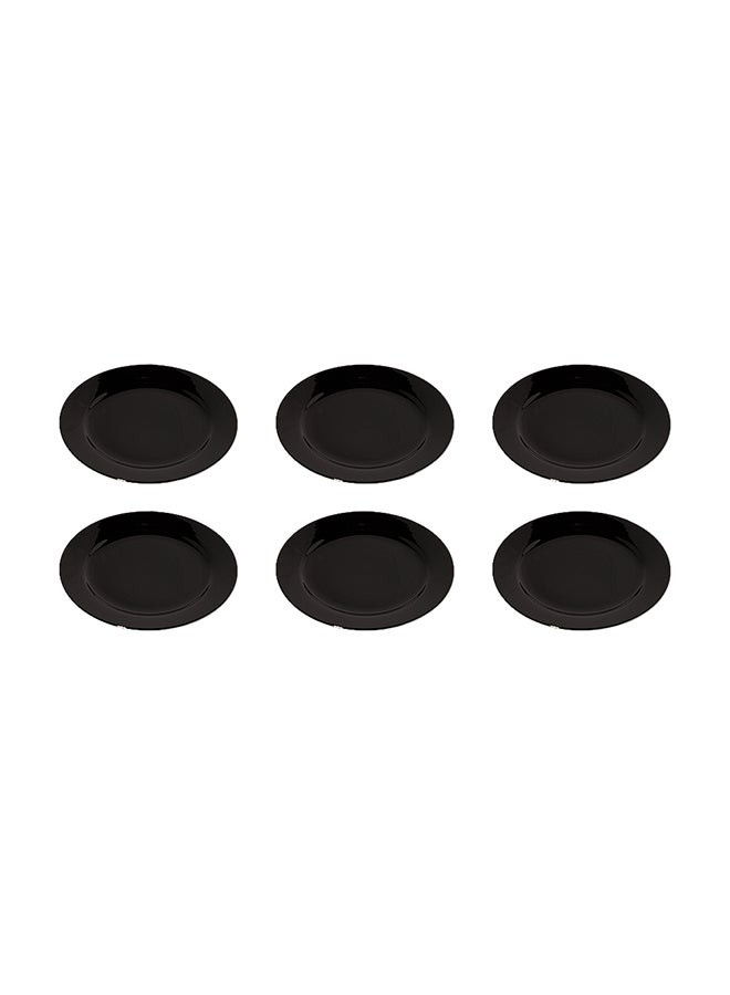 Dania - 6-Piece Porcelain Plate Set Black 27cm - Image 1