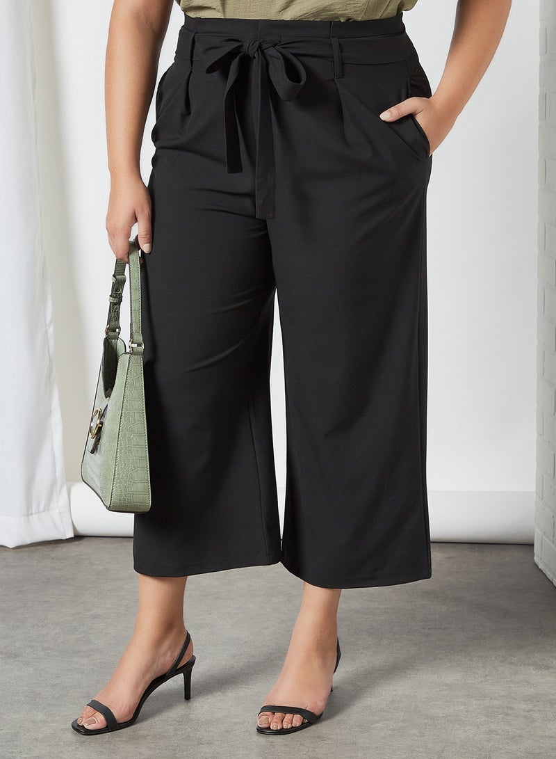 Only Carmakoma - Curve Tie-Waist Culottes Black - Image 1