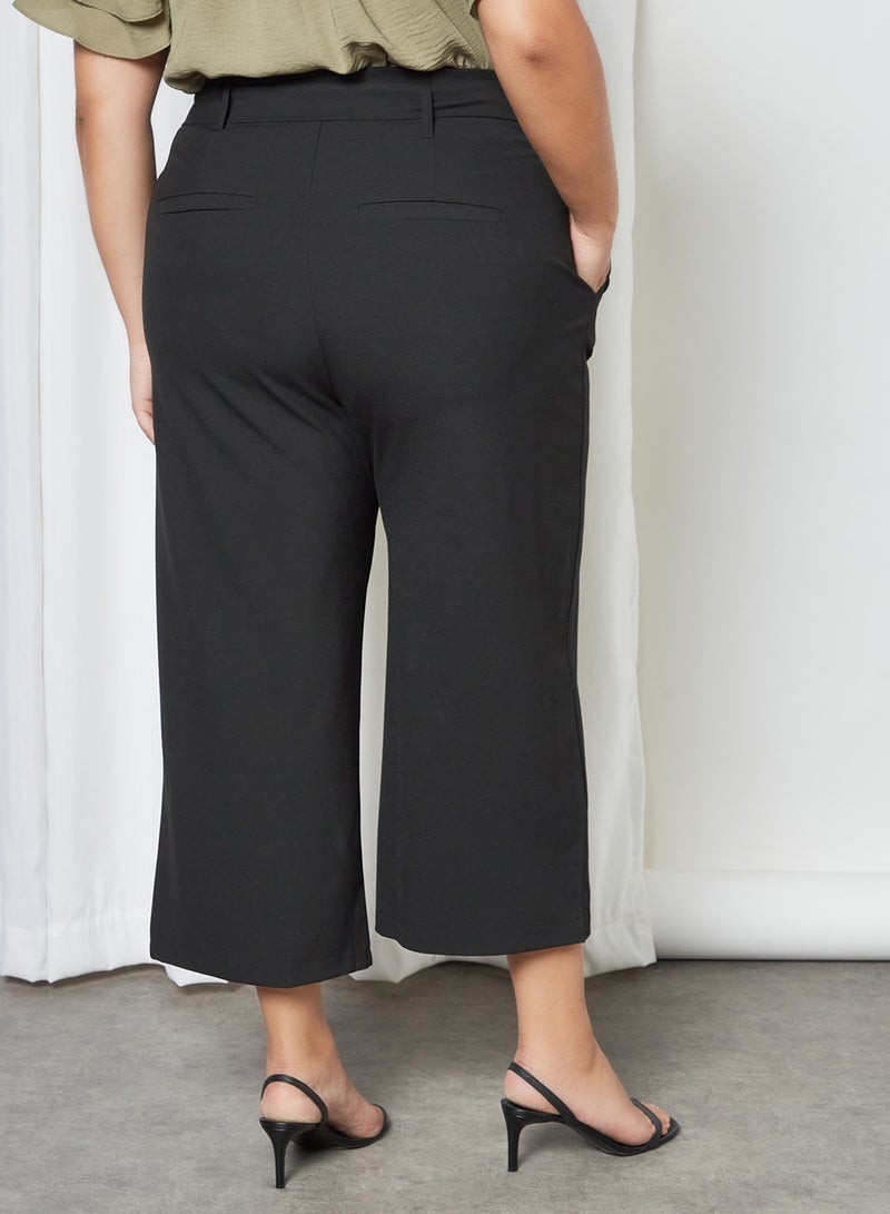 Only Carmakoma - Curve Tie-Waist Culottes Black - Image 1