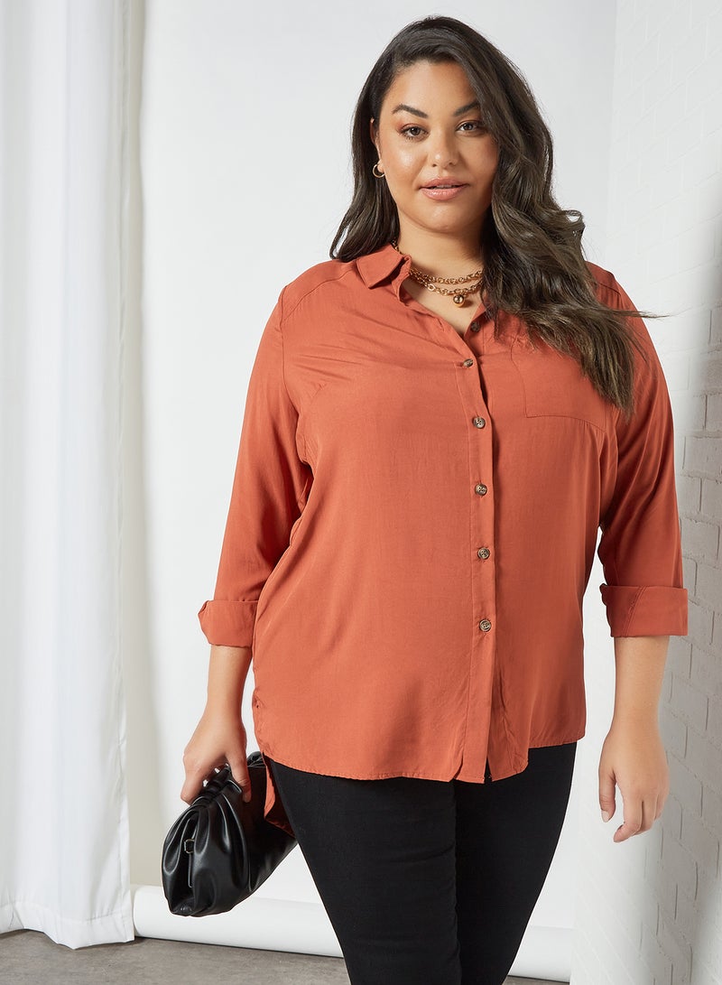 Only Carmakoma Curve Long Sleeve Shirt Arabian Spice  - Image 1