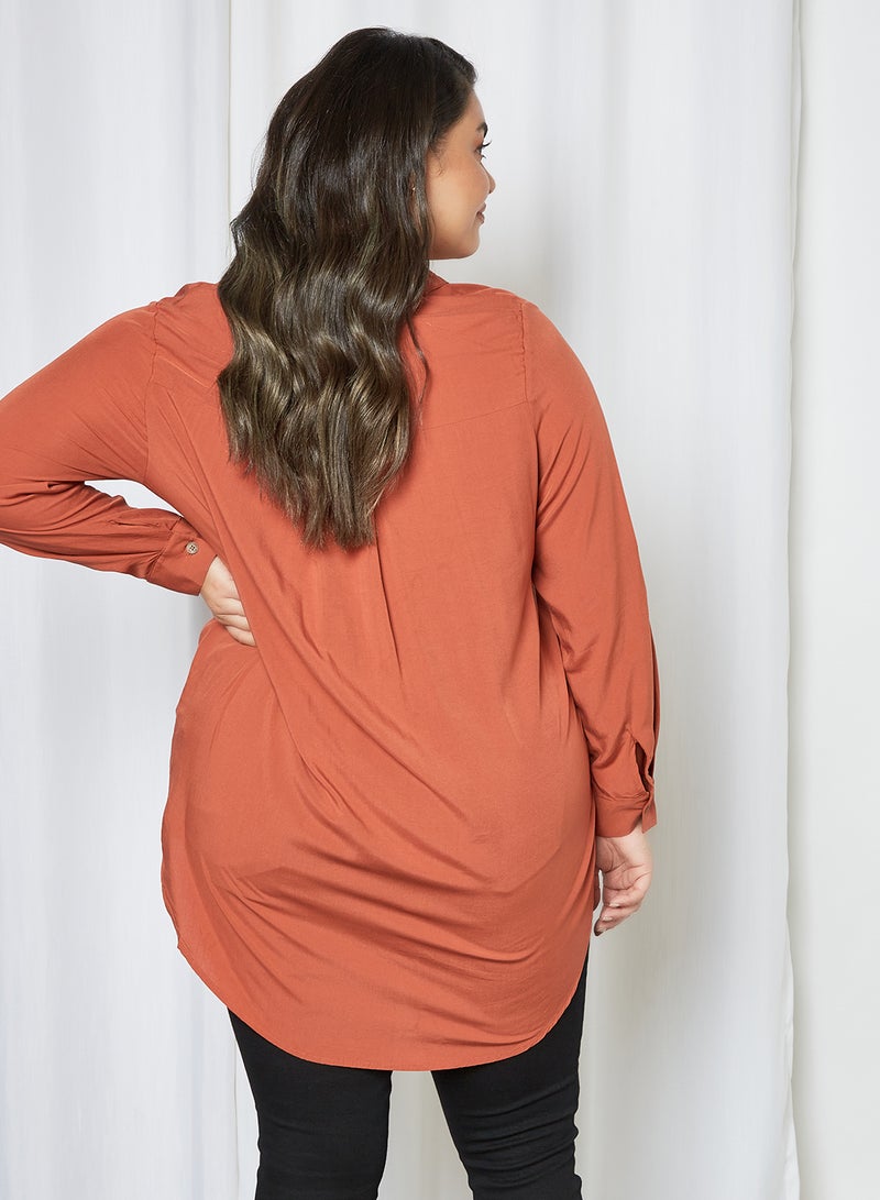 Only Carmakoma Curve Long Sleeve Shirt Arabian Spice  - Image 4