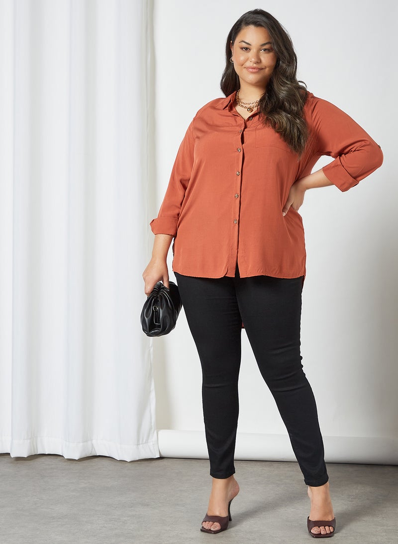 Only Carmakoma Curve Long Sleeve Shirt Arabian Spice  - Image 2