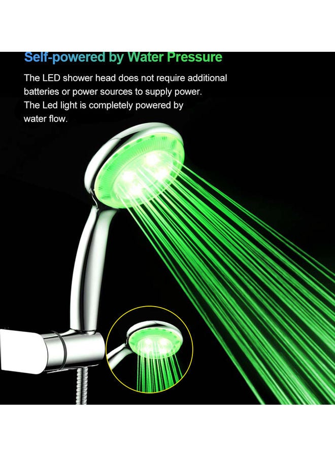 Ionic Filter LED Shower Head Silver 9x24cm - Image 5