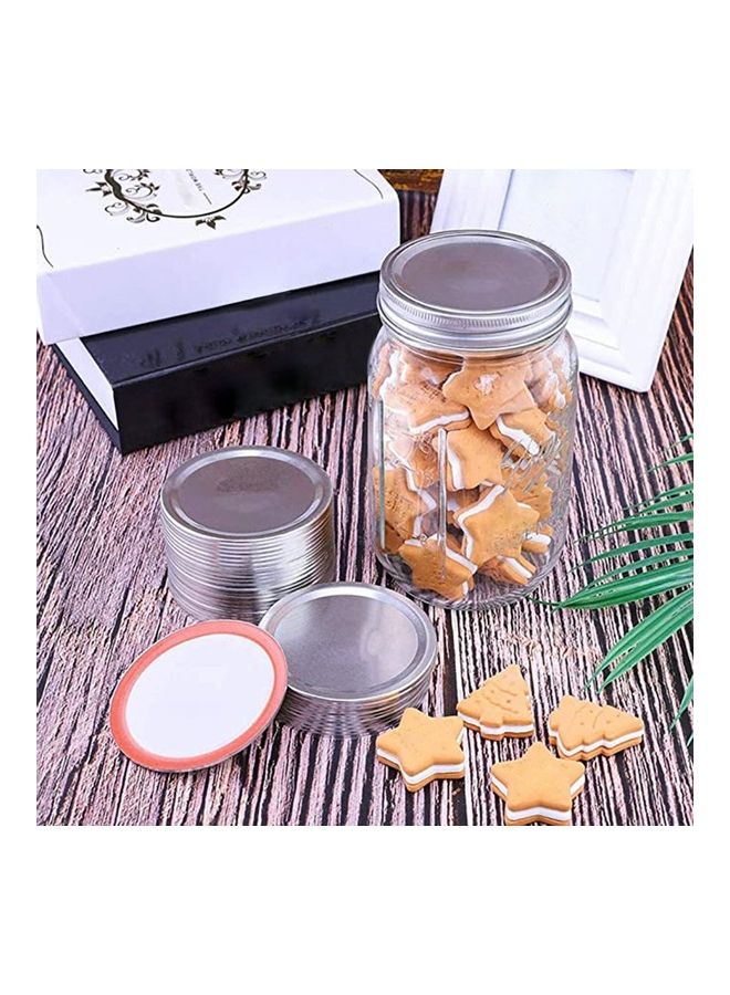 12-Piece Mason Jar Split Seal Cover Silver 8.6x8.6x0.4cm  - Image 2