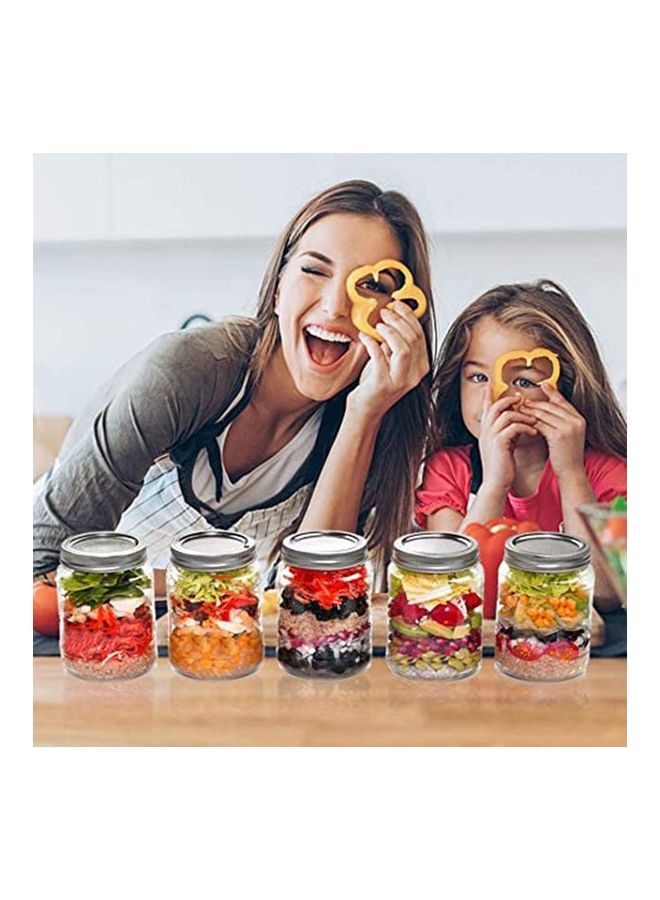 12-Piece Mason Jar Split Seal Cover Silver 8.6x8.6x0.4cm  - Image 3