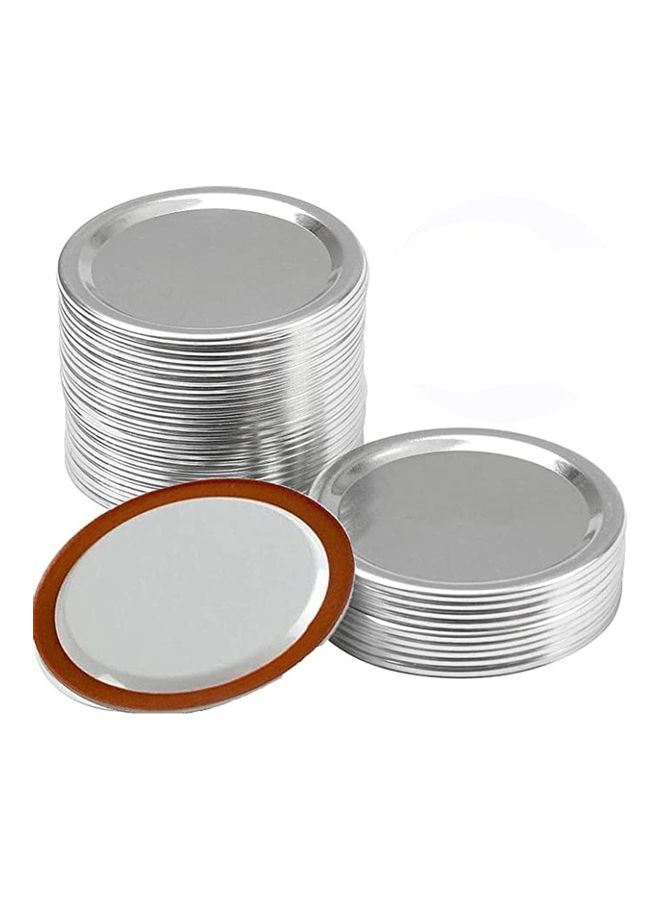 12-Piece Mason Jar Split Seal Cover Silver 8.6x8.6x0.4cm  - Image 4