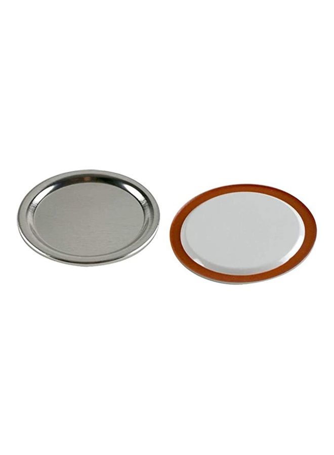 12-Piece Mason Jar Split Seal Cover Silver 8.6x8.6x0.4cm  - Image 5