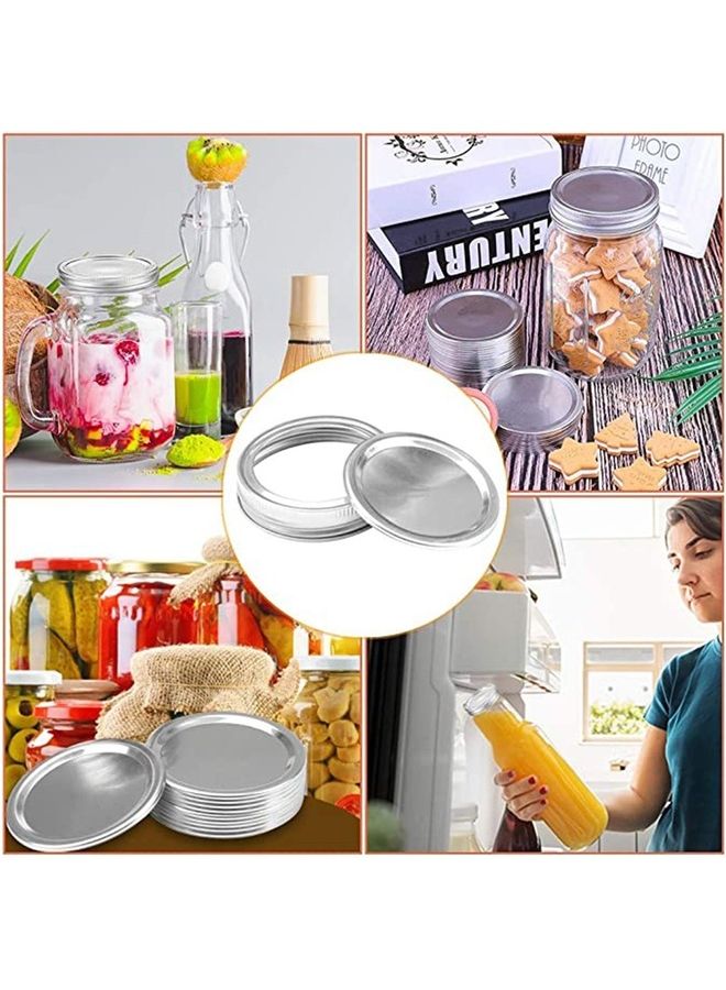 12-Piece Mason Jar Lid Cover Silver 7x7x1.4cm  - Image 2