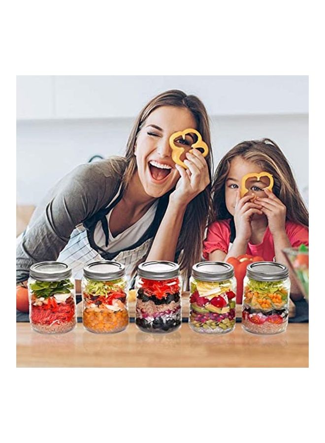 12-Piece Mason Jar Lid Cover Silver 7x7x1.4cm  - Image 3
