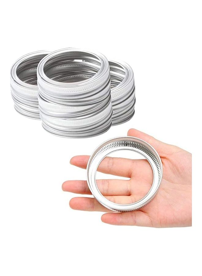 12-Piece Mason Jar Lid Cover Silver 7x7x1.4cm  - Image 5
