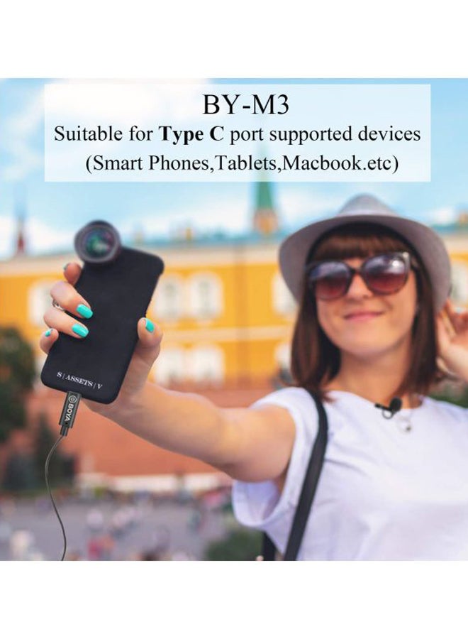 بويا - ميكروفون لافالير M3 بموصل Type-C BY-M3 أسود - Image 1