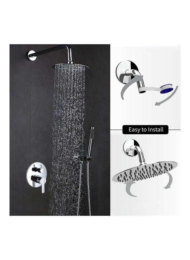 Round Rain Showerhead Silver 8inch - Image 2
