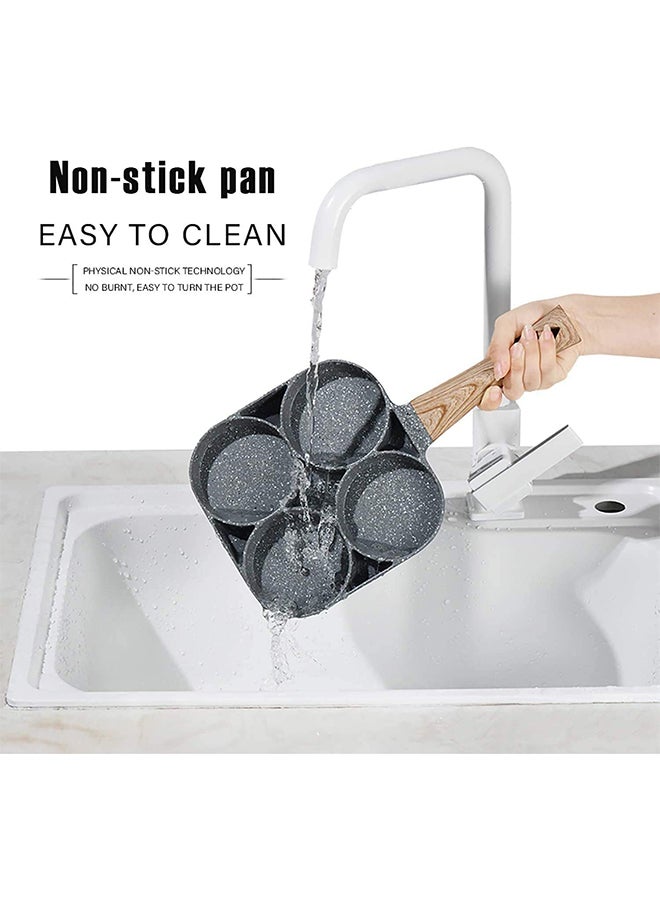 Non-Stick 4-Hole Omelet Pan Black 14inch - Image 4