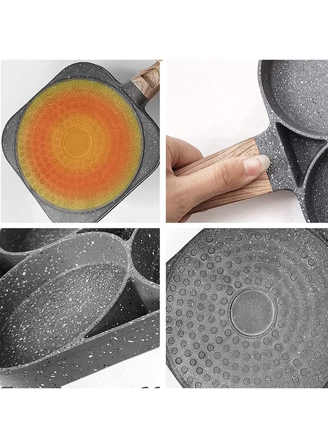 Non-Stick 4-Hole Omelet Pan Black 14inch - Image 5