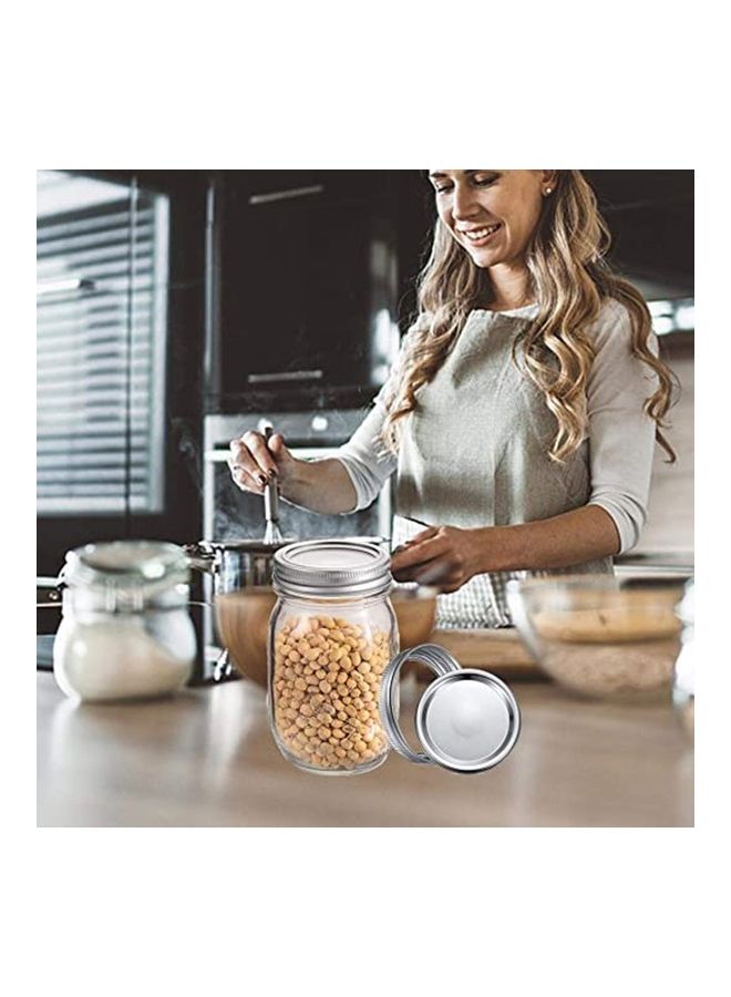 12-Piece Mason Jar Split Seal Cover Silver 7x7x1.4cm  - Image 2