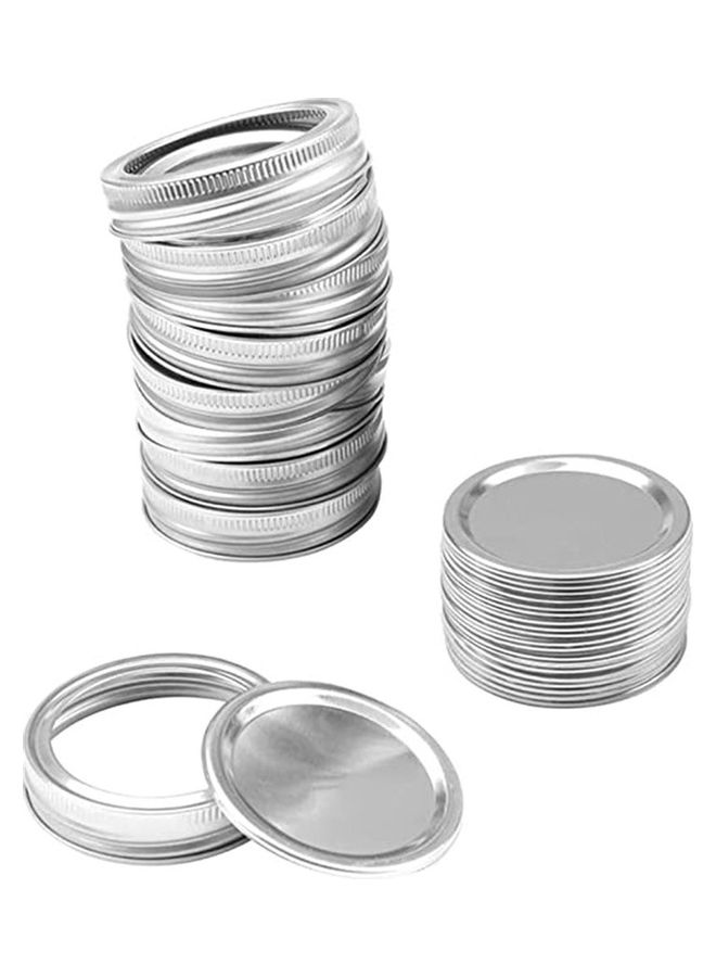 12-Piece Mason Jar Split Seal Cover Silver 7x7x1.4cm  - Image 1