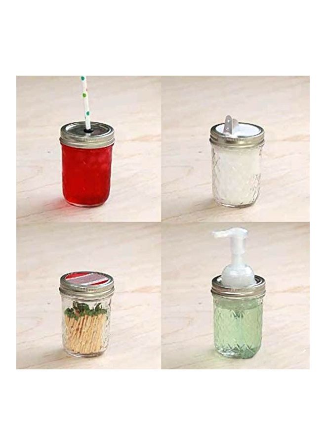 12-Piece Mason Jar Split Seal Cover Silver 7x7x1.4cm  - Image 3
