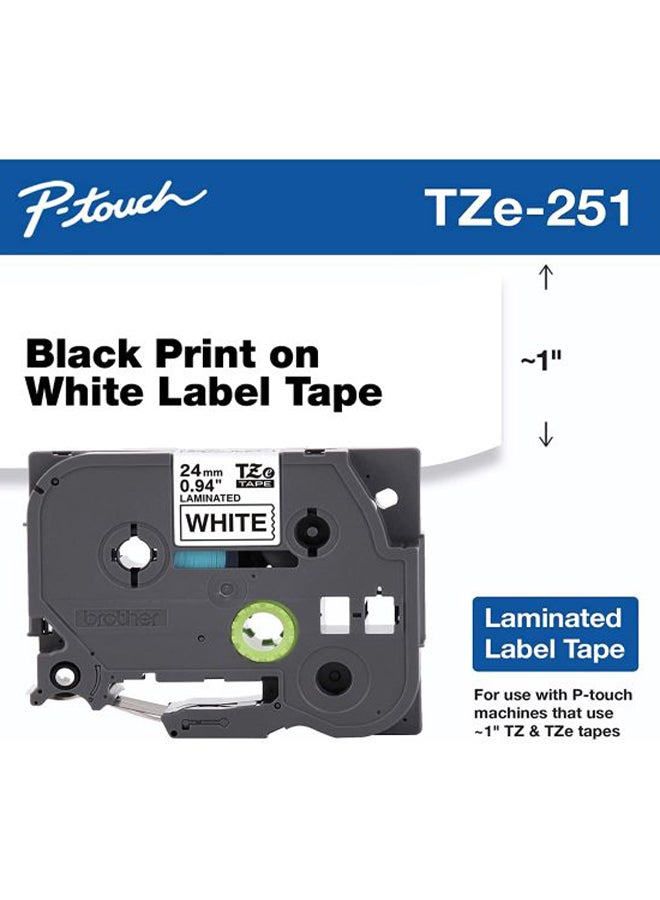 brother TZE-251 P-Touch Tape Black/White - Image 4