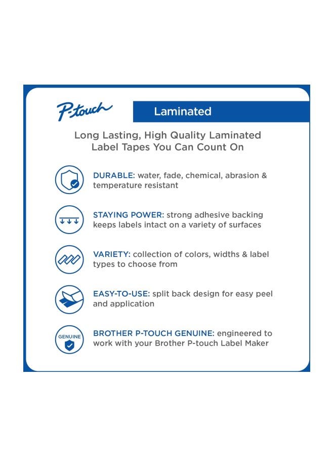 brother TZE-251 P-Touch Tape Black/White - Image 5