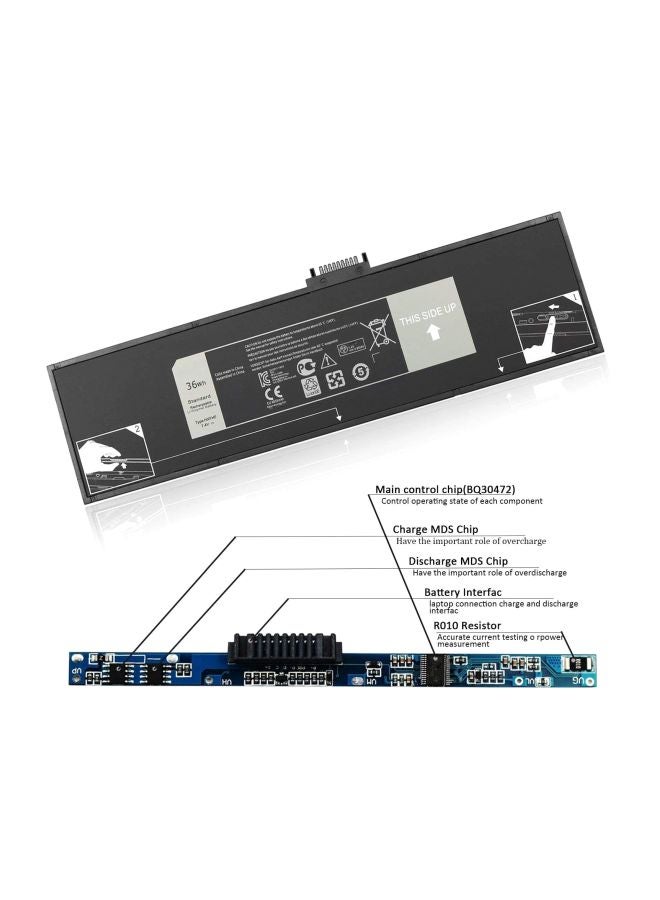 ديل بطارية بديلة لجهاز ديل فينيو 11 برو أسود/ رمادي - Image 4