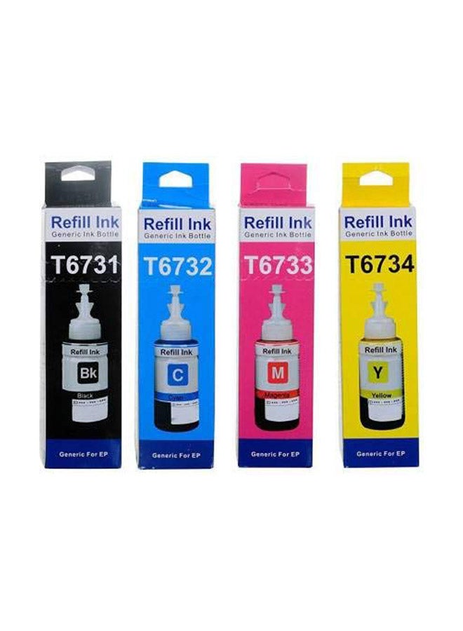 EPSON - T673 Pack of 4 Color Refill Ink Set For L800 / L1800 Multicolour - Image 1