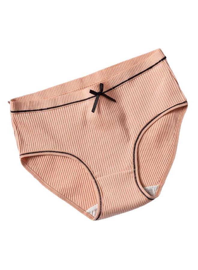 Ultra-Thin Breathable Striped Detail Brief Peach