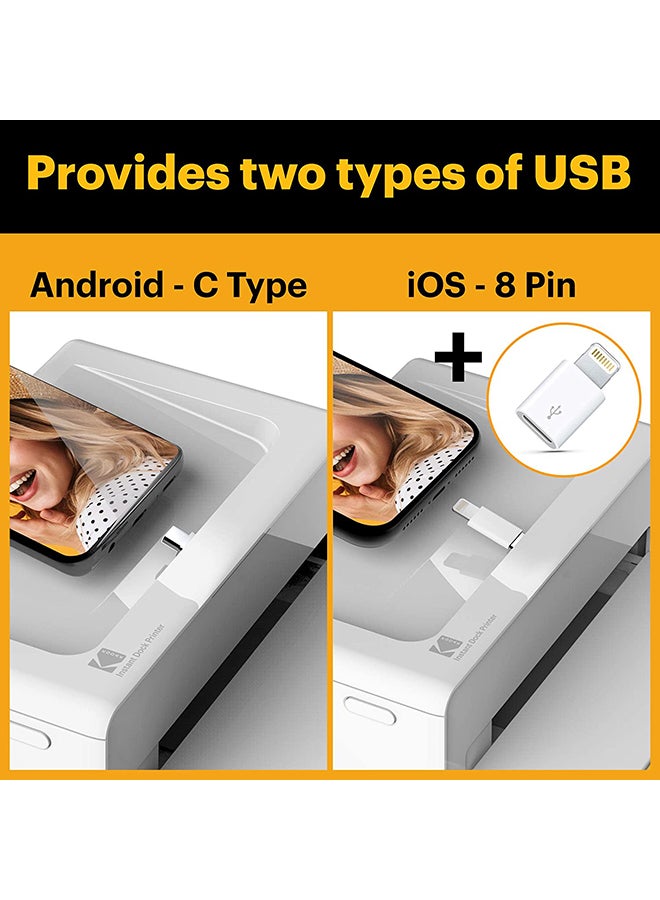 Kodak - Instant Photo Printer With Type-C Dock White - Image 1