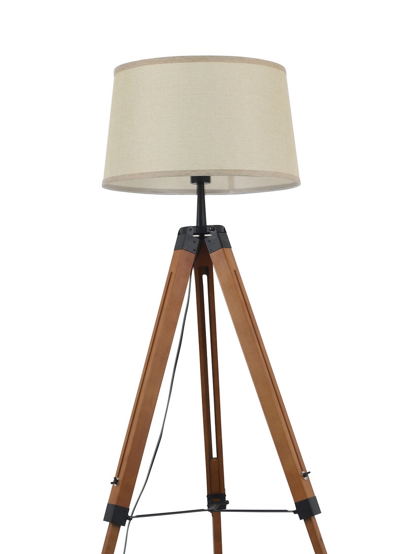 ebb & flow Modern Holmes Tripod Wooden Floor Lamp Unique Luxury Quality Material For Stylish Homes Bedroom Or Office Natural Wood 50X50X32cm  - Image 2