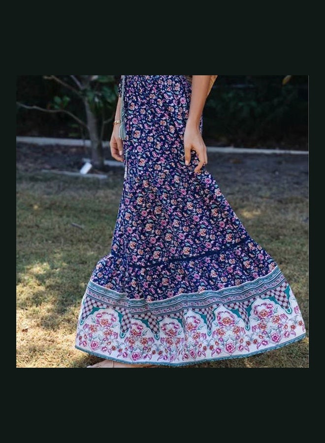 Generic - Boho Floral Print Pleated Ruffle Skirts Multicolour - Image 1