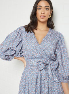Y.A.S Floral Print Dress Parisian Blue  - Image 3