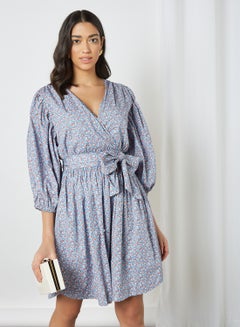 Y.A.S Floral Print Dress Parisian Blue  - Image 1