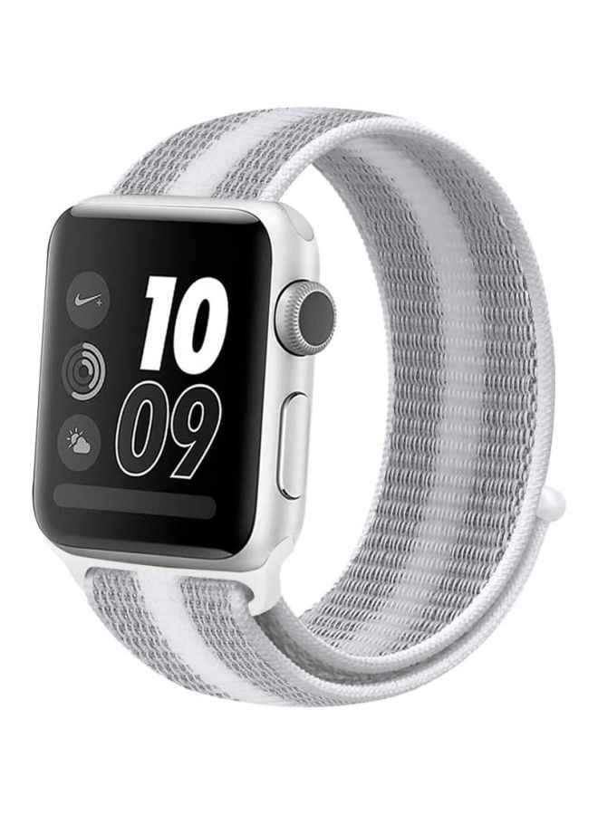 Ozone Replacement Band For Apple Watch Series 4/3/2/1 40/38 mm Striped White/Grey - Image 3