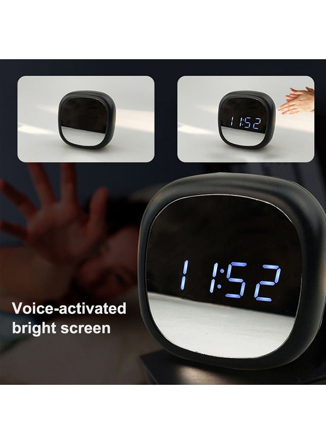 LED Display Digital Alarm Clock Black/White 8x8x3.6cm - Image 2